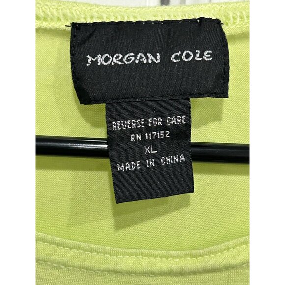 Morgan Cole Sleeveless Tank Top Lime Green Sz XL Crewneck Casual Essentials - Picture 5 of 9